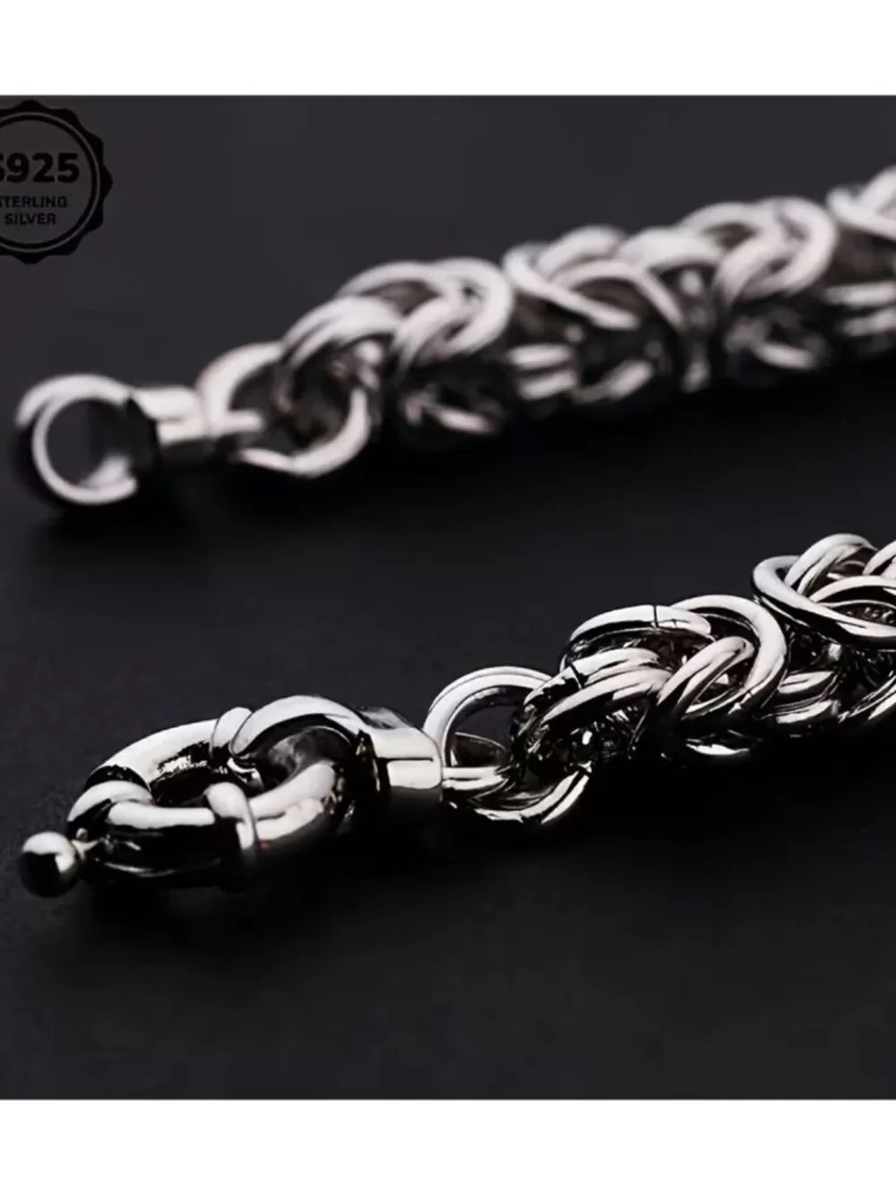 Italian 925 Sterling Silver Byzantine Bracelet 6mm 7